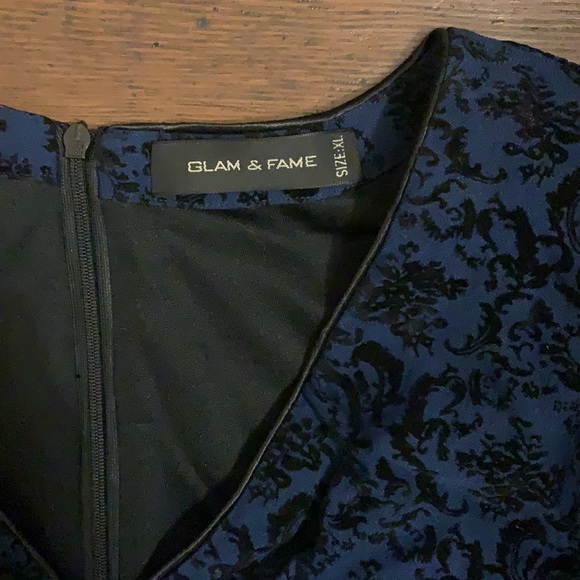 Fit and flare navy blue/black dress - Picture 2 of 4